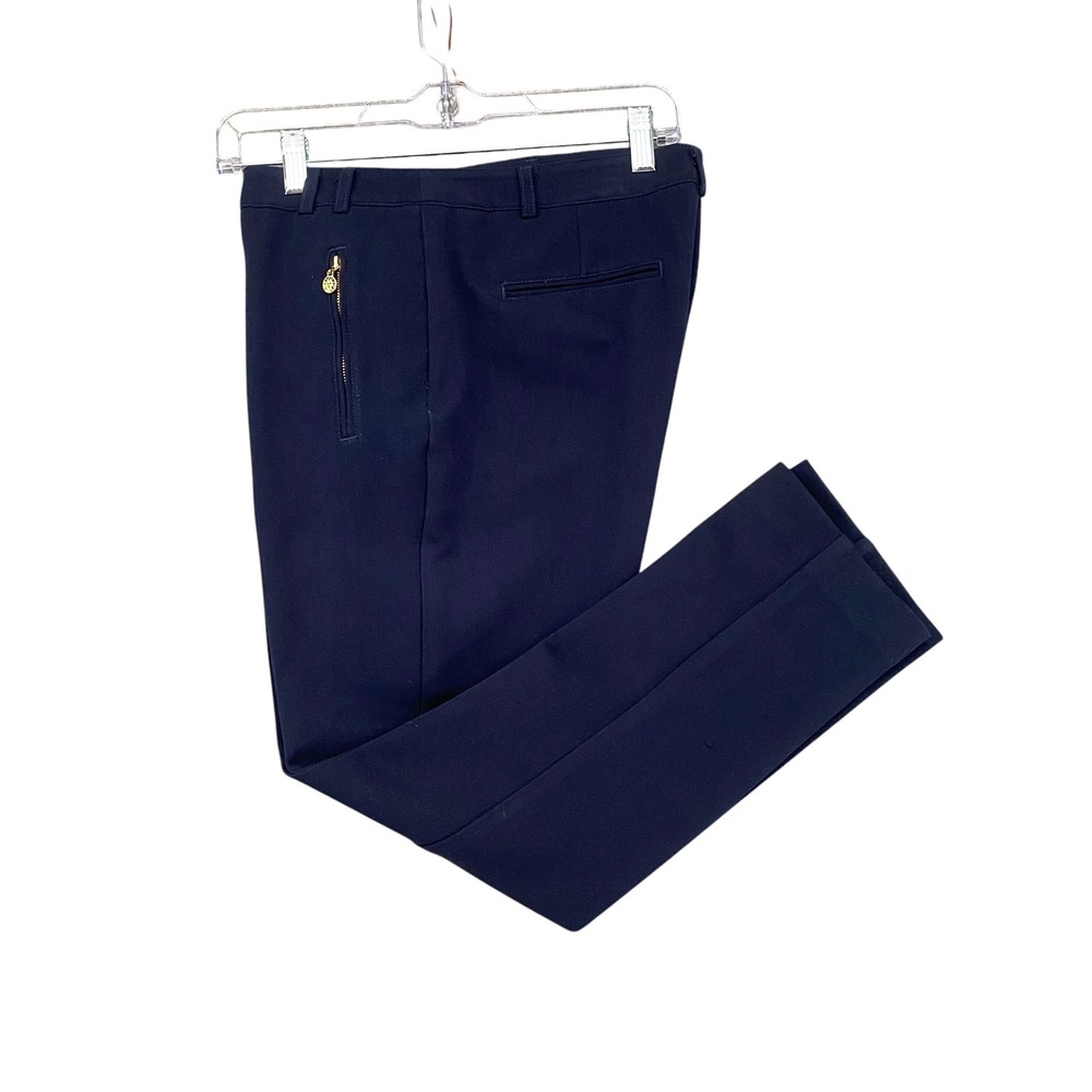 Anne‎ Klein Navy Blue Dress Pants Gold Zipper Detail Career Size 6